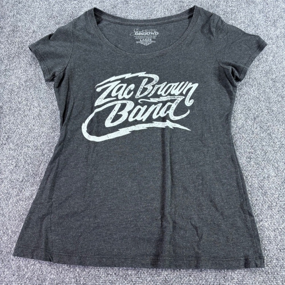 Southern Ground Zac Brown‎ Band T-Shirt Women Large Gray Graphic Tee Concert USA